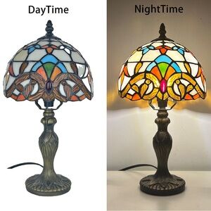 Perfect Gift/Housewarming Gift Pink Flower Lamp/new Stained Glass Bedside Light